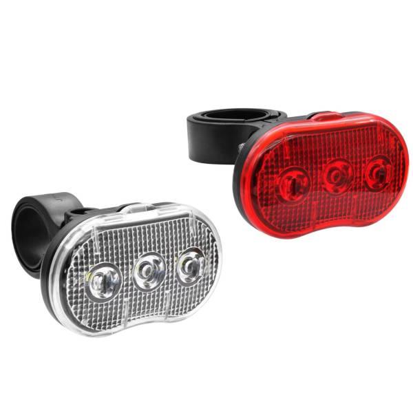 Bike Light Set | HBS Lights-Set LED Red/White Including Batteries Bicycle Lights Bike Light Set