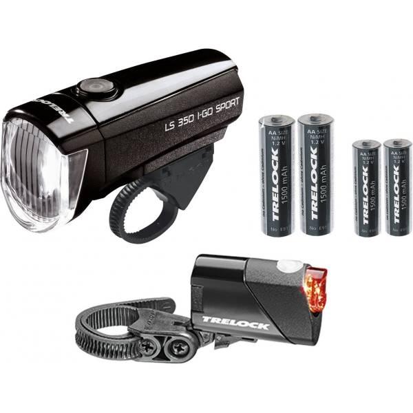 Bike Light Set | Trelock I-Go/ReeGo Lighting Set LED Batteries – Black Bicycle Lights Bike Light Set