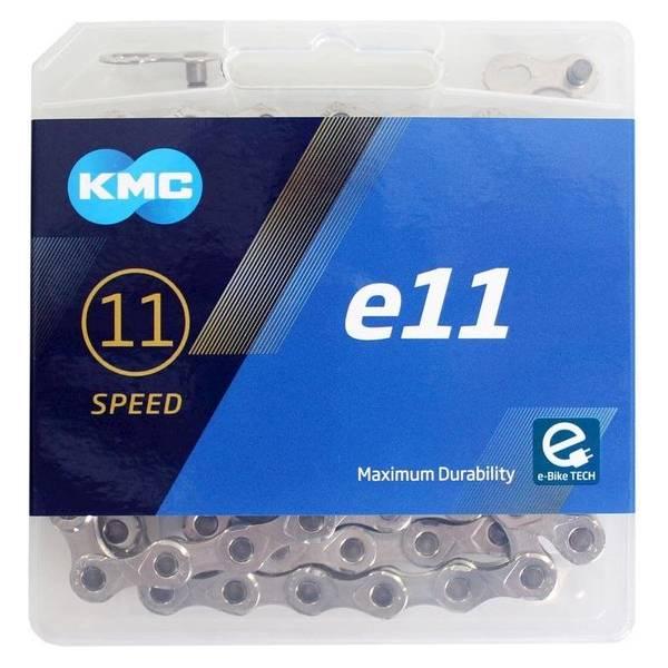 Chain (Sport) | KMC e11 Bicycle Chain E-Bike 11S 11/128" 122 Links – Silver Chain (Sport) Chain (Sport)