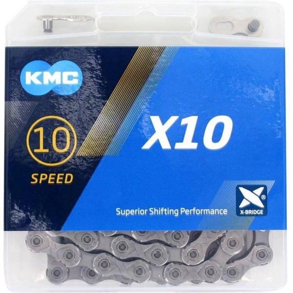 Chain (Sport) | KMC X10 Bicycle Chain 10S 11/128" 114 Links – Gray Chain (Sport) Chain (Sport)