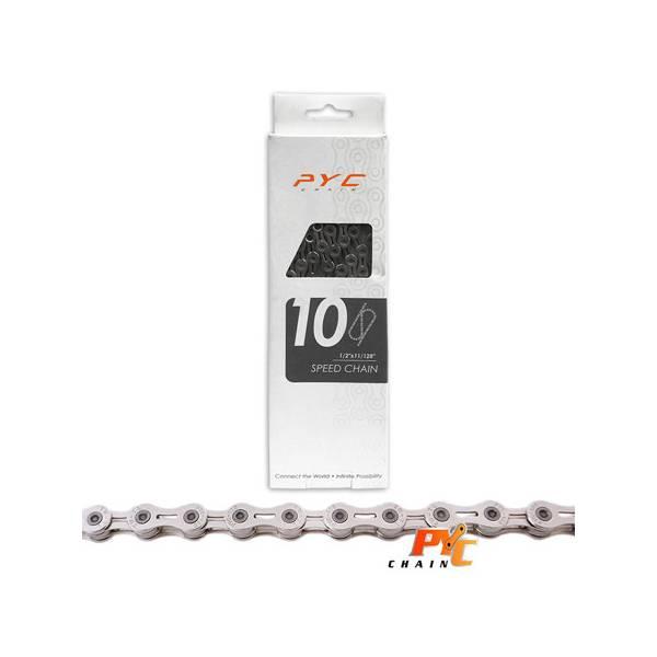 Chain (Sport) | PYC Bicycle Chain 11/128" 10S 116 Links – Silver Chain (Sport) Chain (Sport)