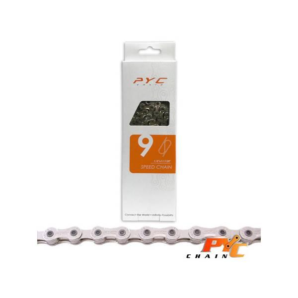 Chain (Sport) | PYC Bicycle Chain 11/128" 9S 116 Links – Silver Chain (Sport) Chain (Sport)