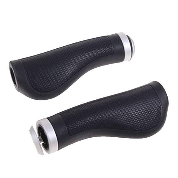 Grips | Ergonomic Grips Rubber 130mm – Black/Silver Grips Grips