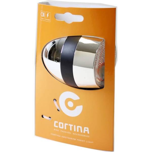 Headlight | Cortina Amsterdam Headlight Dynamo – Chrome/Black Bicycle Lights Headlight