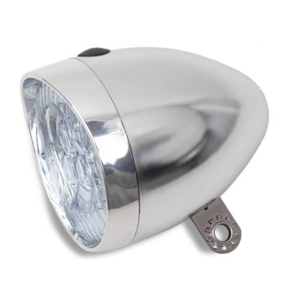 Headlight | Lynx Battery Headlight 3 LED – Chrome 11 Lux Bicycle Lights Headlight