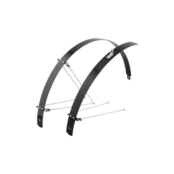 Mudguard | Fender Set Flat Fender 28" 42mm Wide Alu Black Mudguard Mudguard